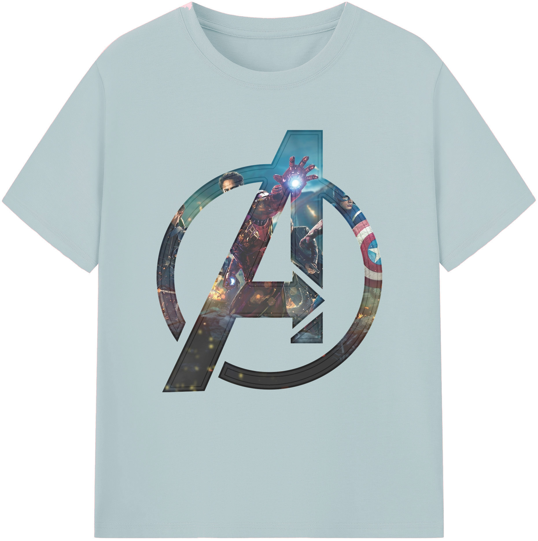 （画像用） アベンジャーズ The Avengers 綿100％半袖Tシャツ（フロントプリント）